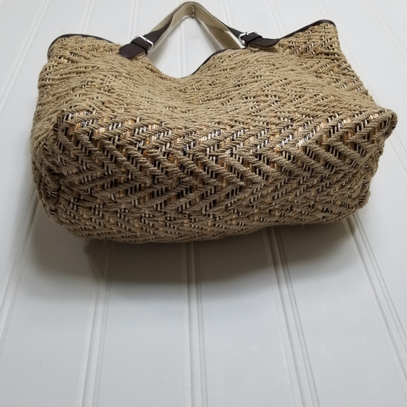 TOMS Island Chevron Woven Straw Large Tote Bag - Picture 8 of 16